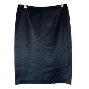 Satin Stretch Pencil Skirt Black Size Small